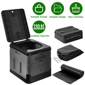 Portable Toilet with Carry Bag Foldable Emergency Toilet with Lid Trash Bags Camping Toilet Foldable Toilet for Car Indoor Outdoor Commode Travel